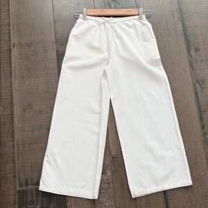MANGO Kids white pants wide leg size 7-8  Wide-Leg Pants